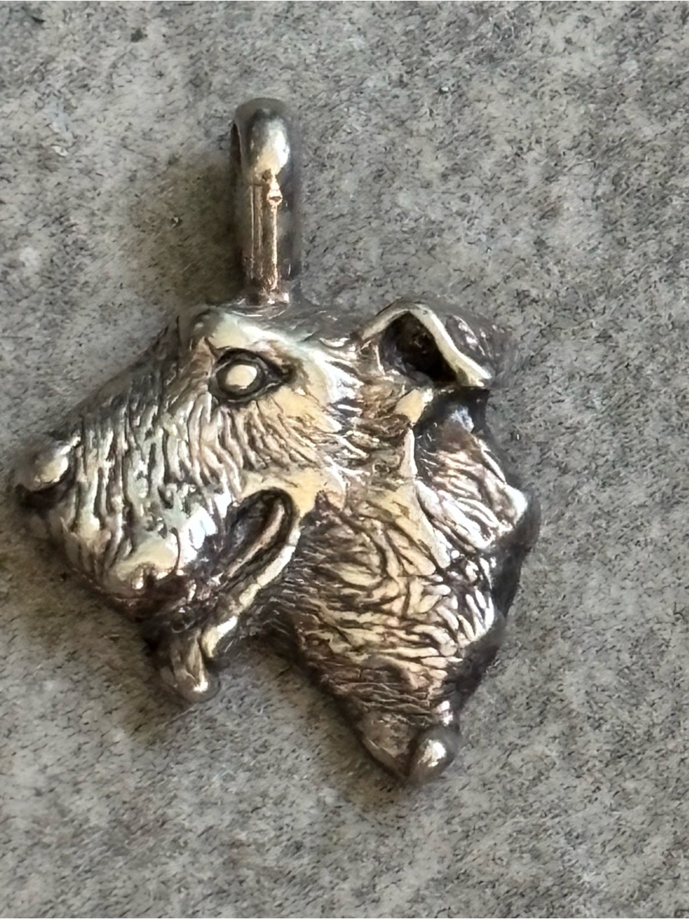 .925 Sterling Silver Dog Head Pendant Charm Fine Jewelry